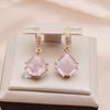 Korean Trendy Geometric Square Zircon Drop Earrings for Women Fashion Gold Color Earring Jewelry Party Accessories
