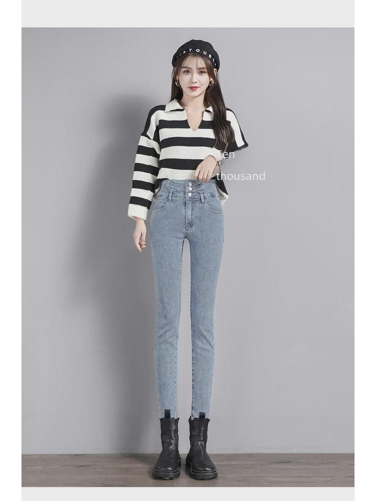 Женские черные облегающие джинсовые брюки с высокой талией, утягивающими швами и приподнятыми бедрами