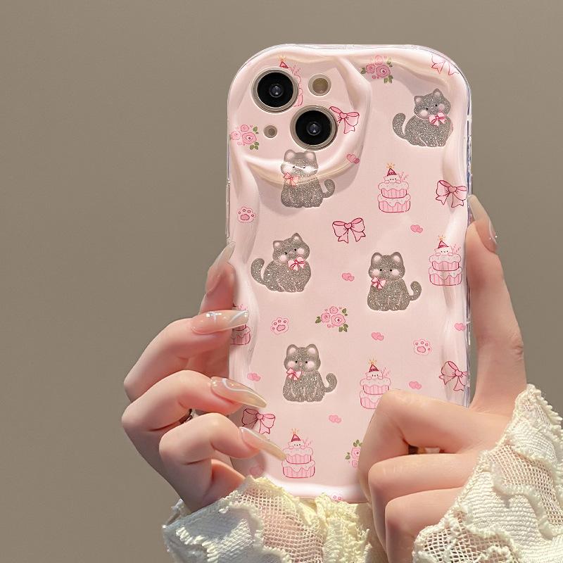 Подходит для Apple 15 Чехол для мобильного телефона iPhone14promax/13 Hollow Cat Chain 11/12 Прозрачный силиконовый Xs