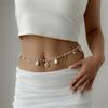 Shell Starfish Waist Chain Adjustable Beads Belly Chain Elegant Imitation Pearl Body Chain  Party