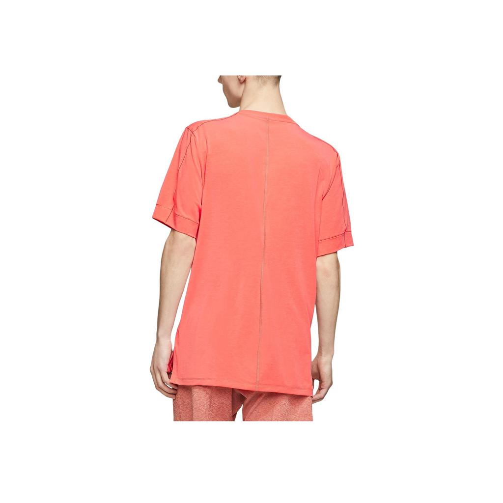 Nike Dri-FIT Yoga Быстросохнущая футболка с короткими рукавами, мужские топы, арбузно-красный BV4035-814