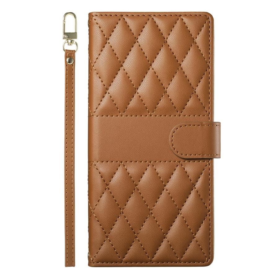 Premium PU Leather Diamond Quilted Phone Case with Photo Frame & Cash Pocket for Xiaomi/Redmi/Honor Detachable Wristband Strap Shockproof Case Cover