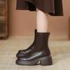 Fashion 2024 Hot Sale Shoes for Women New Zipper Autumn Women's Boots Round Toe Solid Short Barrel Mid Heel Water Proof Fashion Boots