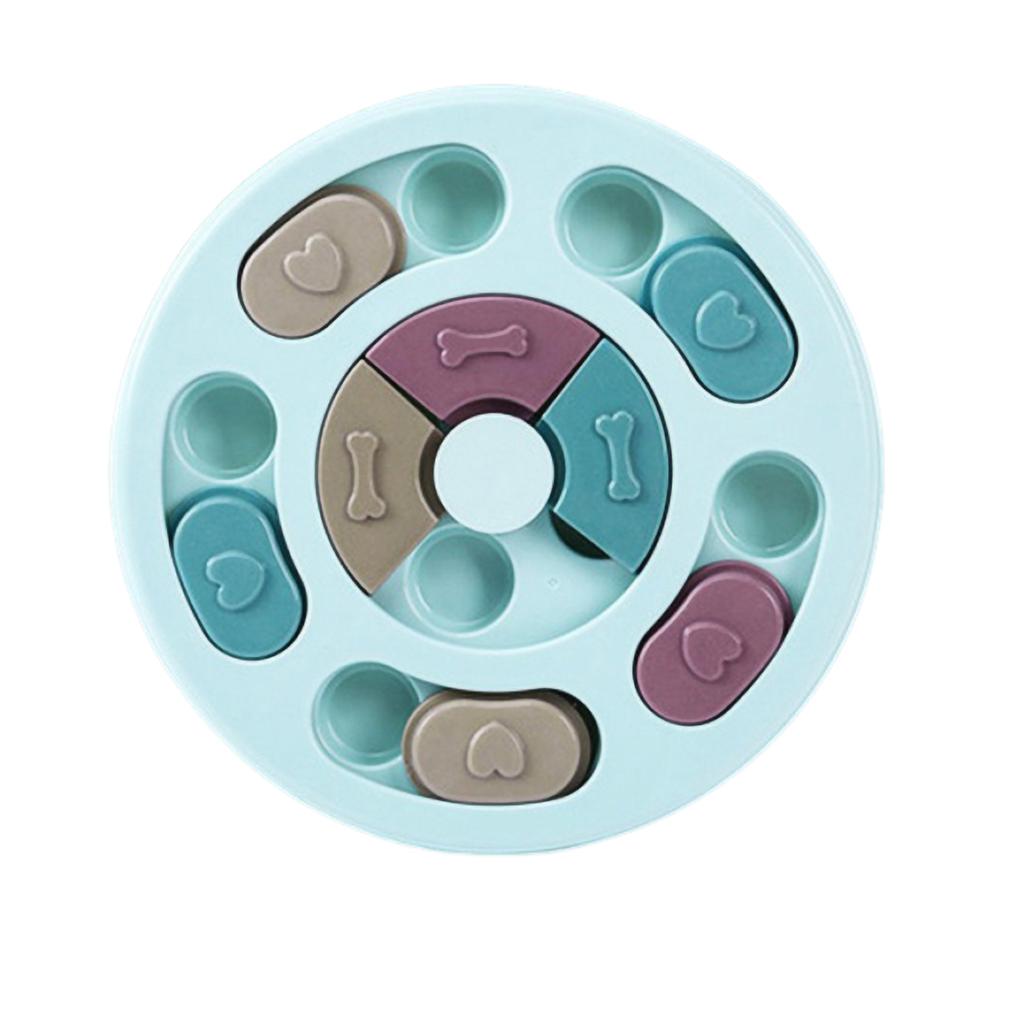 Smart Tool Food Compartments Pet Slow Feeder Wheel Puzzle Dog Feeding Tray Slow Feeder Pet Bowl for Cats Dogs Playing Toys