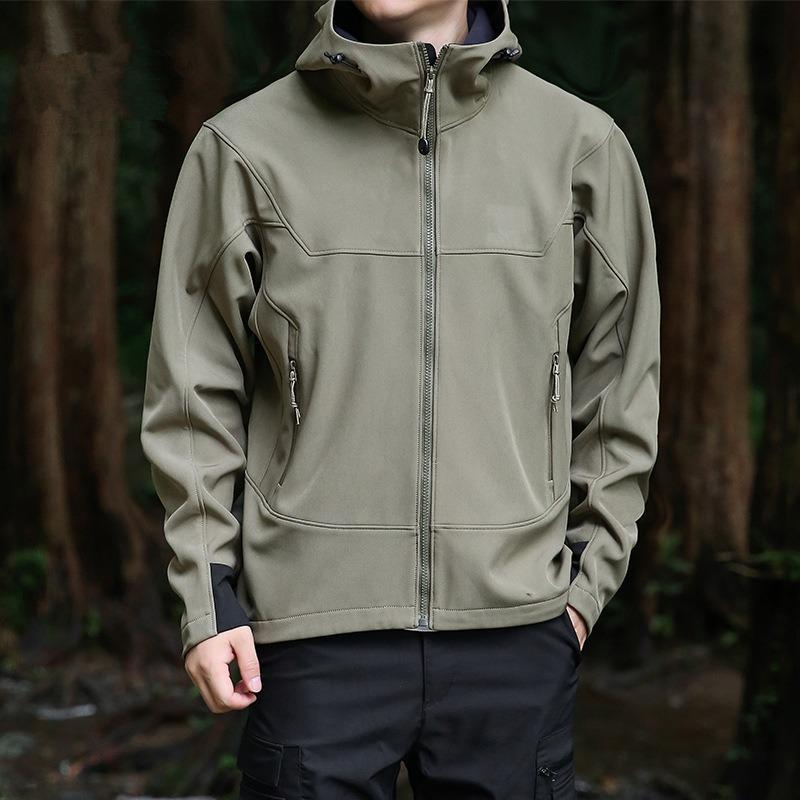 Осенняя ветровка, мужская верхняя одежда с капюшоном, пальто, мужская свободная повседневная куртка на молнии на молнии, модная одежда для альпинизма