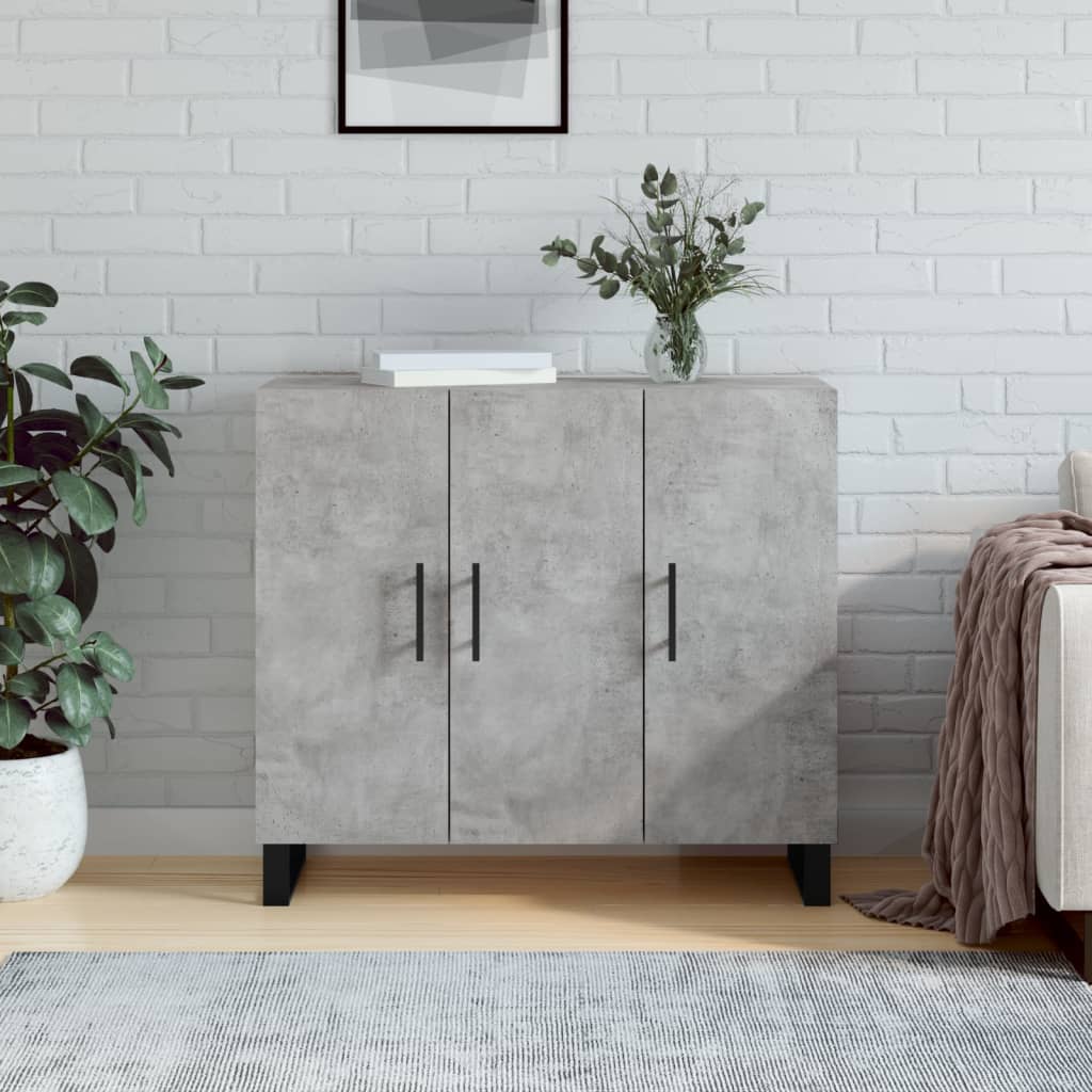 Sideboard Concrete Grey 90 x 34 x 80 cm Engineered Wood