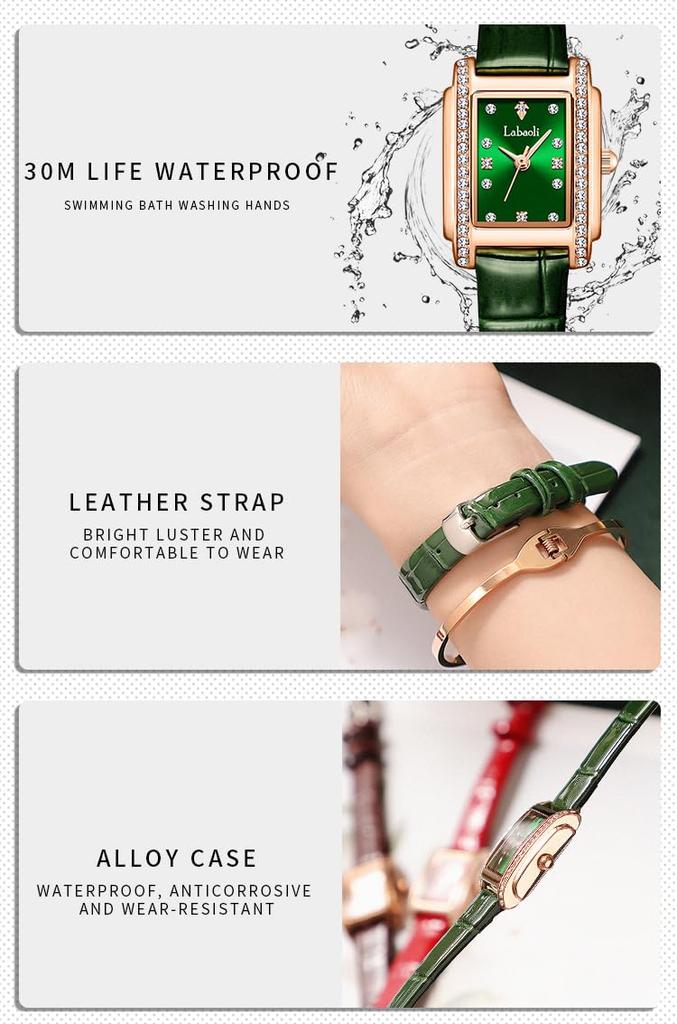 Часы с квадратным кожаным ремешком и бриллиантами на руку, маленькие стильные водонепроницаемые, простые, деловые, брендовые, милые, повседневные, роскошные, подарочные, красные часы для женщин