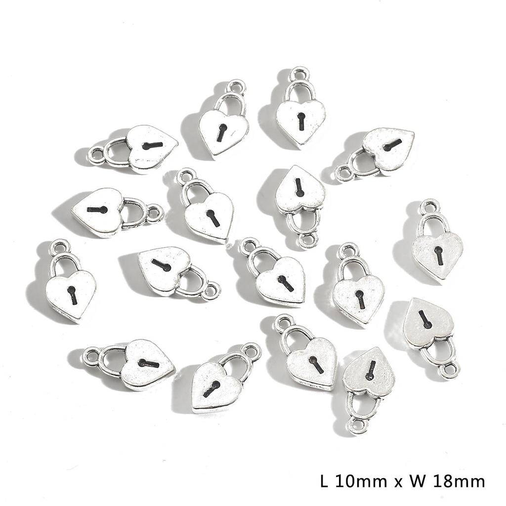 20/30 шт. антикварные посеребренные подвески с замком для ключей для браслета, ожерелья, аксессуары, изготовление ювелирных изделий своими руками, ручная работа