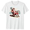 Santa Claus Christmas Vacation Holidays Mens T-Shirt Tropical Beach Tee