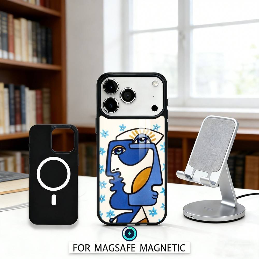 Чехол для телефона P-Пикассо A-Абстракция A-Искусство P-Живопись Для iPhone17,16,15,14,13,12,Pro,Max,Магнитный Для беспроводной зарядки Magsafe