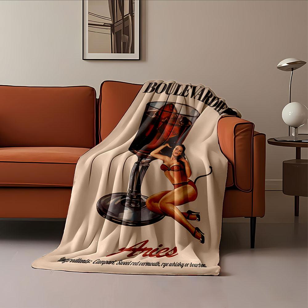 Boulevardier Vintage Art for all seasons blanket lunch break throw gift