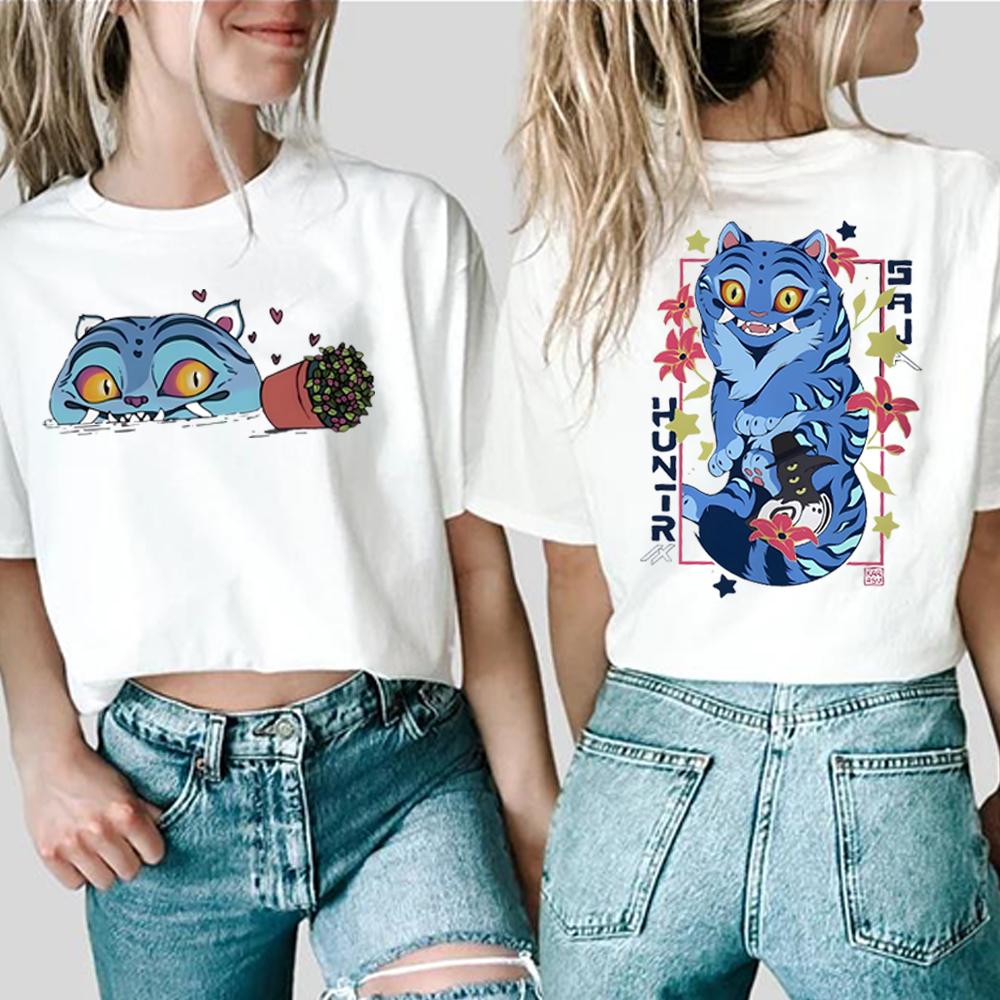 Demon Hunter Tiger Tshirt Kpop Shirt Derpy The Tiger and Bird Demon Hunter Tiger Tshirt Unisex Women Trendy Short Sleeves Tops
