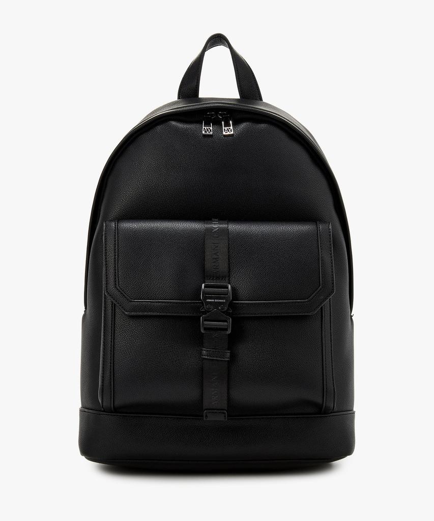 Armani Exchange Men'S Buckle Pocket Round Backpack _Black_A416170003