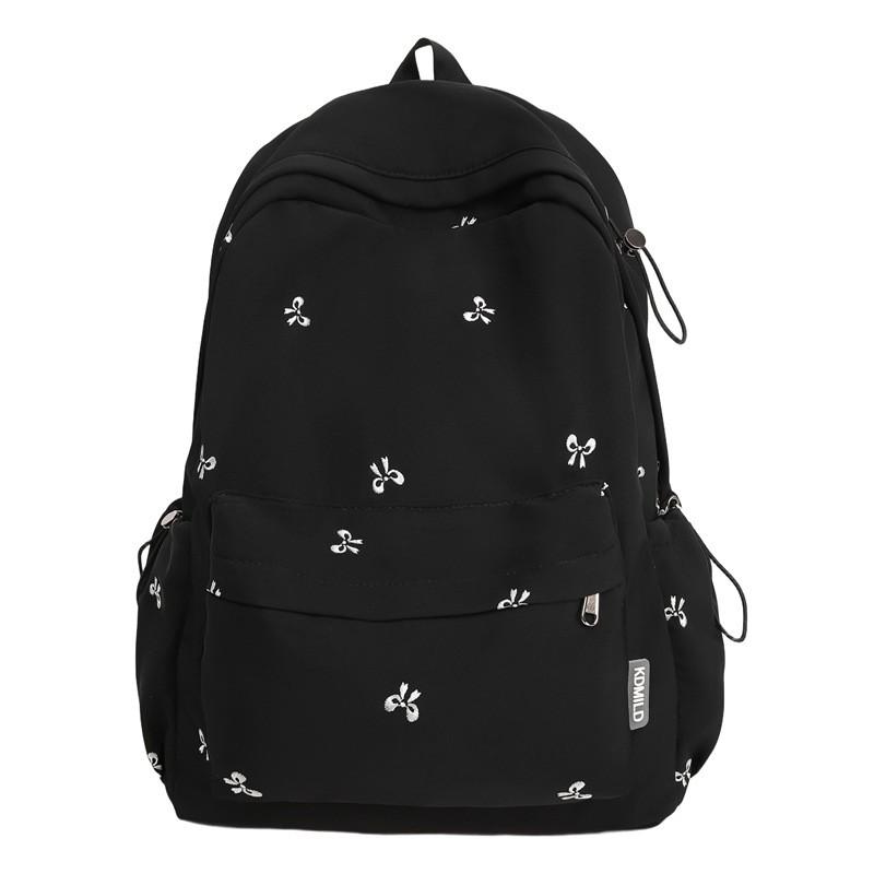 Modern Korea Pastel Butterfly Bow Printed Backpack With Nylon Material For School And Daily Use