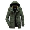 Cotton Padded Men's Medium Long Winter Velvet Thickened Hooded Cotton Coat