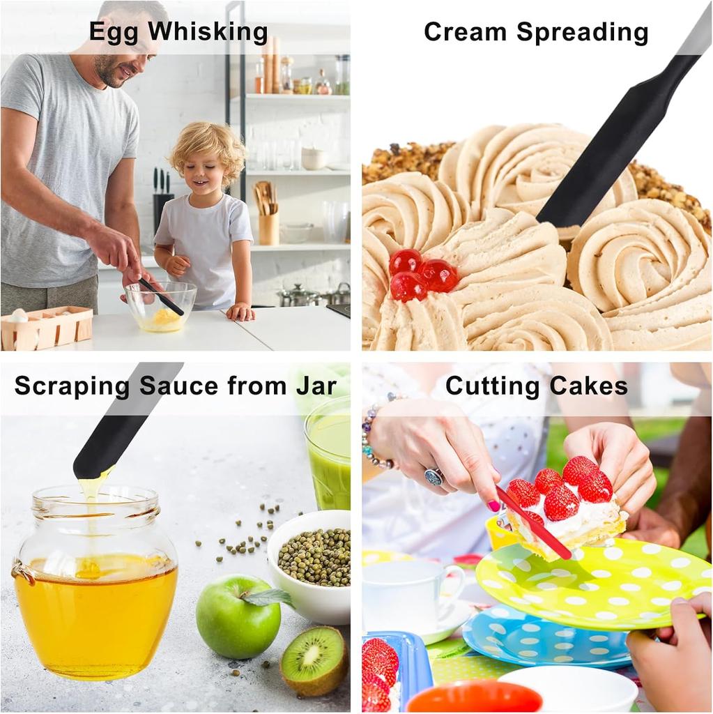 Jar Spatula Silicone Jar Scraper with Long Handle Jam Spreader for Peanut Butter Kitchen Spatula for Baking Cake Icing