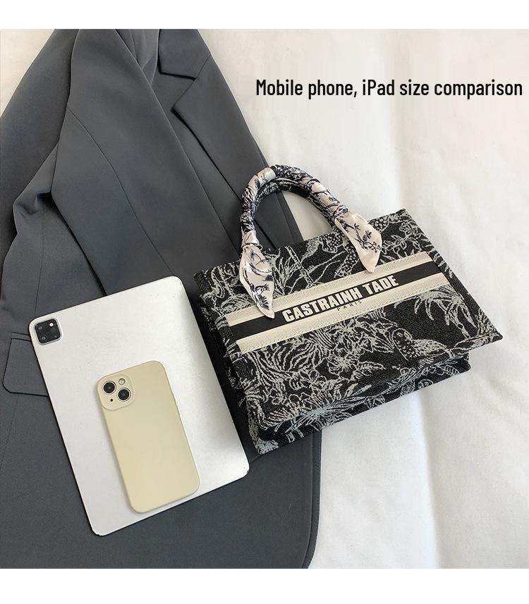 Женская модная сумка-тоут с принтом и шелковым платком – Вместительная, универсальная сумка для поездок на работу