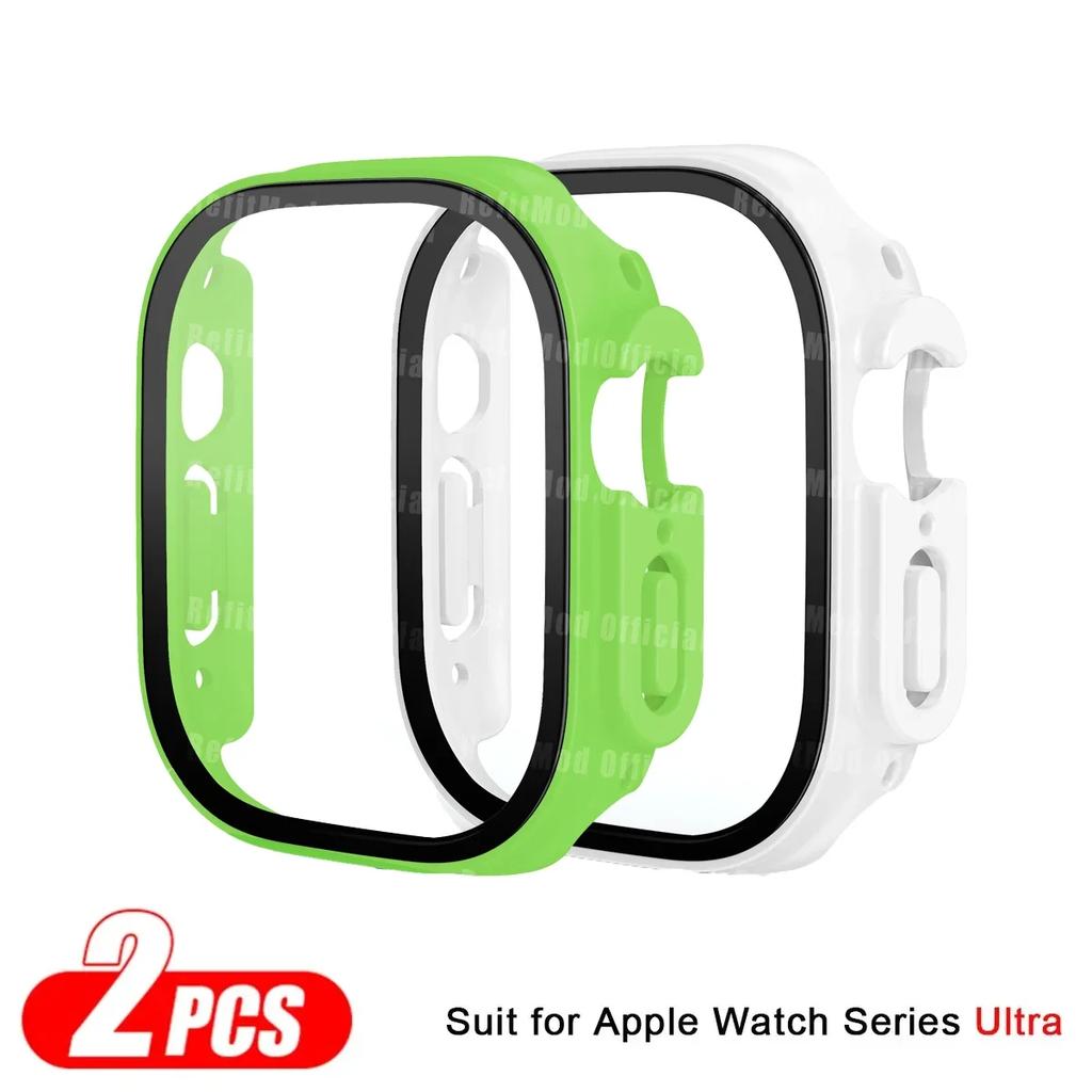 2 шт. Чехол+стекло Для Apple Watch Ultra 49 мм 45 мм 42 мм 41 мм 44 мм 40 мм Пленка Защитное стекло Бампер IWatch Серия 5 8 7 SE 6 Чехол
