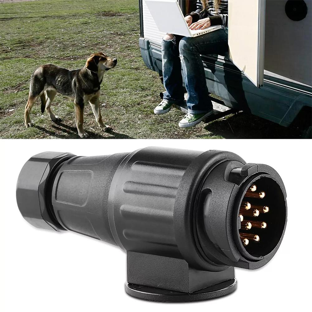 12V 13 Pin Trailer Plug 13 Pole Electrical Wiring Connector RV Socket Adapter Car Towing Bar Truck F6Q9