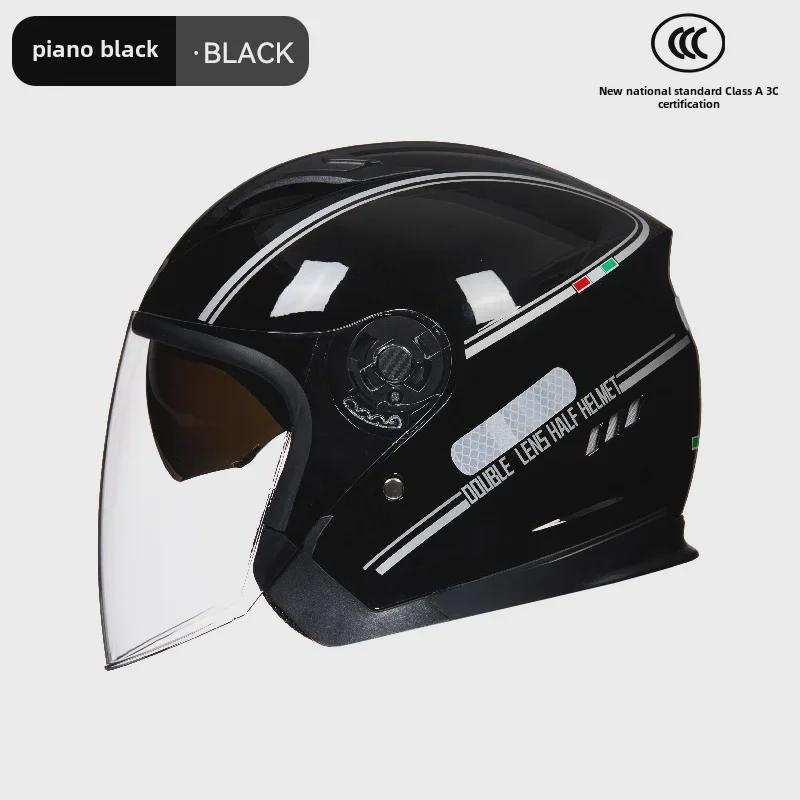 Мотоциклетный шлем с защитой от запотевания, сертифицированный по классу A 3C — на все времена года, с двойной линзой, универсальная посадка