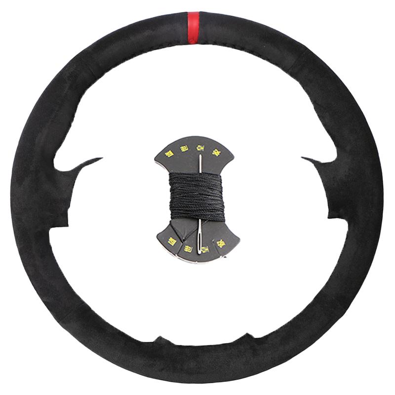 Car Steering Wheel Cover For Kia Morning 2011-2016 Picanto 2012-2015 Slip Suede Leather Automobile Accessories Steering Cover