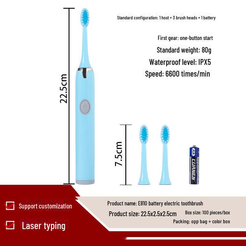 Portable Rechargeable Soft Bristle Electric Toothbrush for Adults