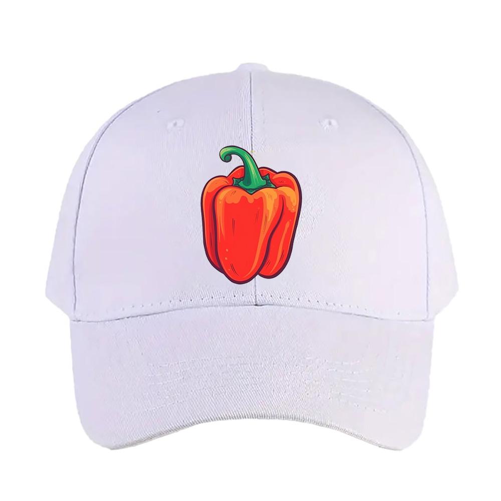 Vibrant Bell Pepper illustration for Gardening Woman Man Baseball Cap Adult Adjustable with Curved Brim Hiking Fishing Hat