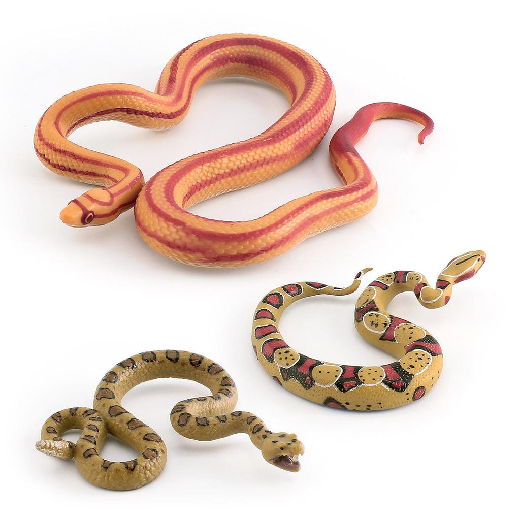 Simulated Reptile Snake Model Corn Snake Rattlesnake Red-Tailed Snake Tricky Desktop Static Ornament Toy