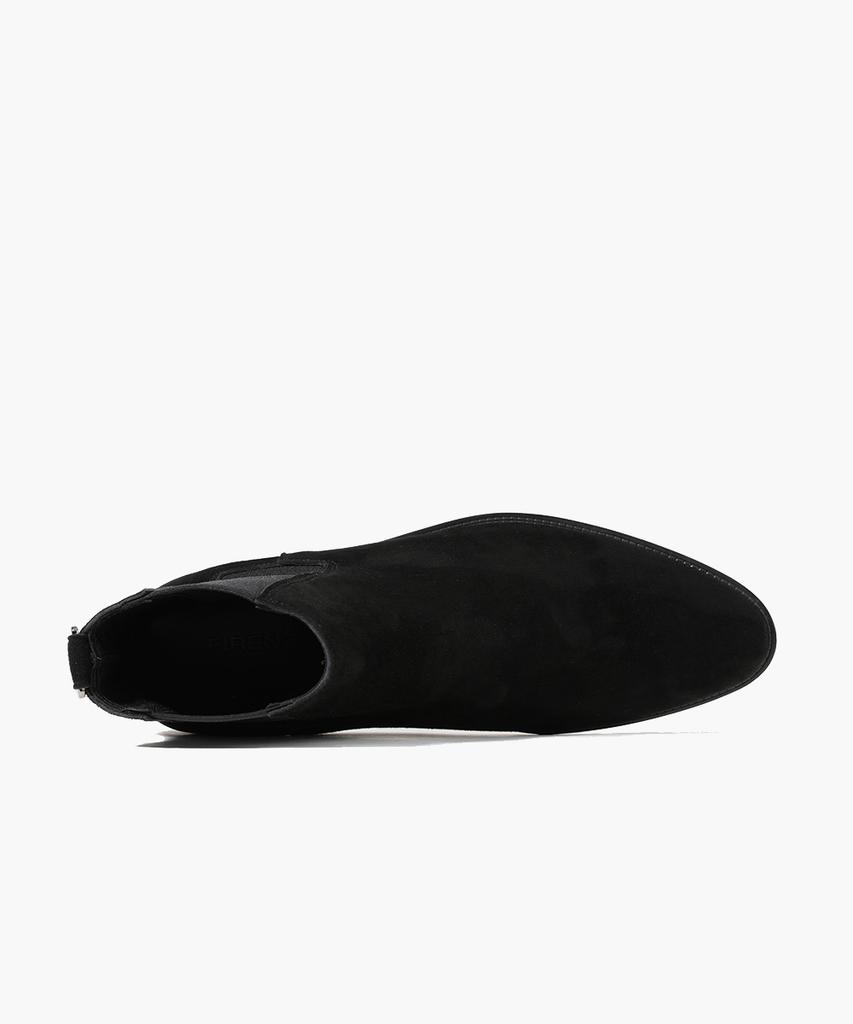 Firenze Atelier High Ankle Line Slim Toe Suede Chelsea Boots 3342-Qs [Black]