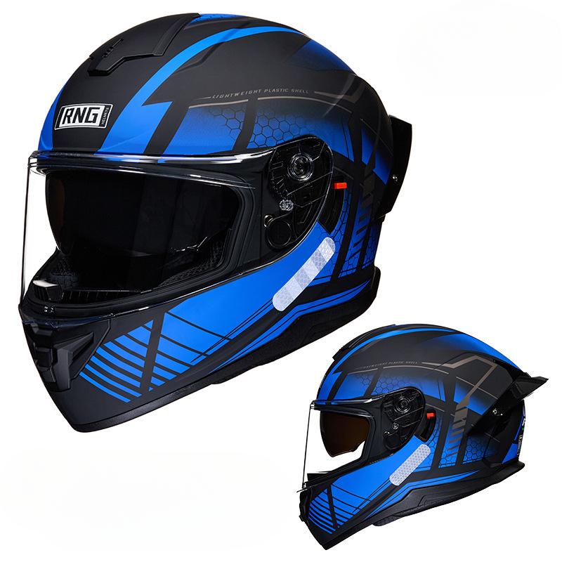 Мотоциклетный шлем Мотоциклетный шлем Двойная линза Большой хвост Bluetooth-гарнитура Полный шлем Мотоциклетный шлем Мотоцикл