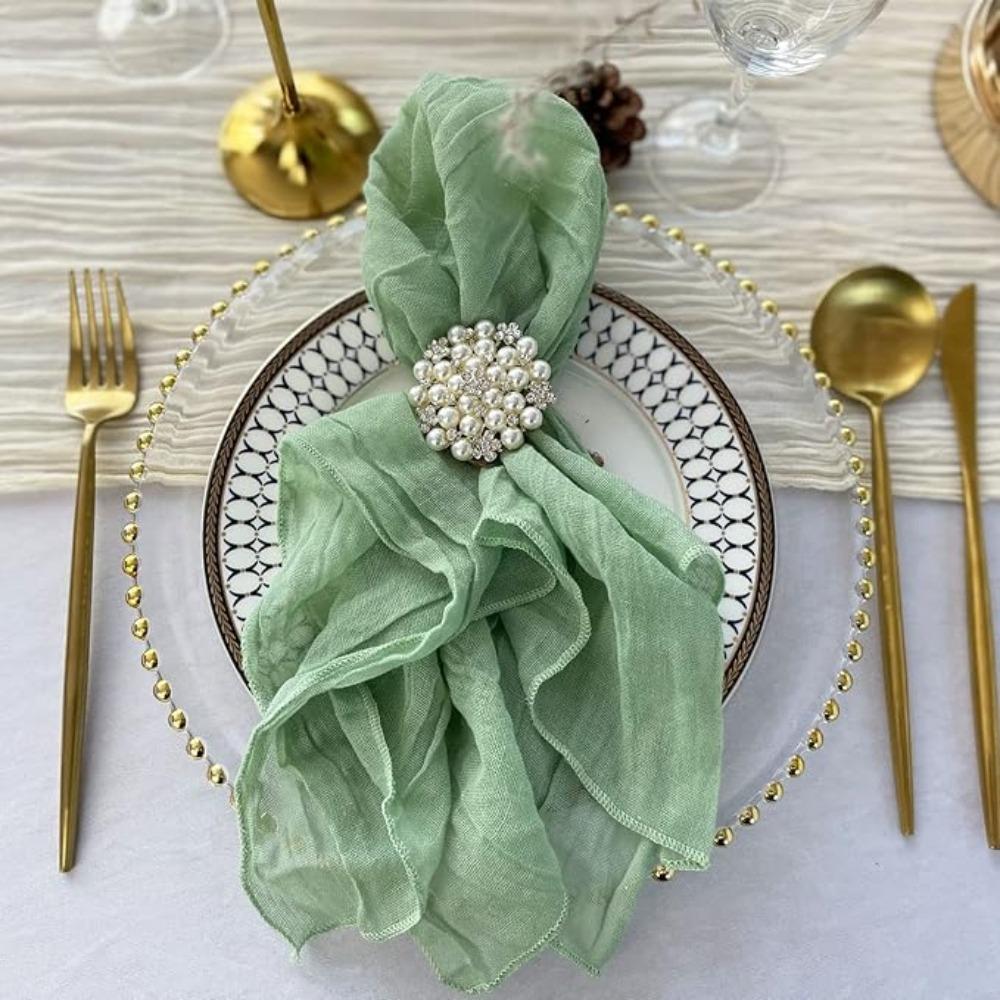 6 шт. марлевых салфеток, салфетки для ужина, мягкие салфетки в стиле бохо, деревенские мятые салфетки из сырной ткани оптом для декора свадебной вечеринки