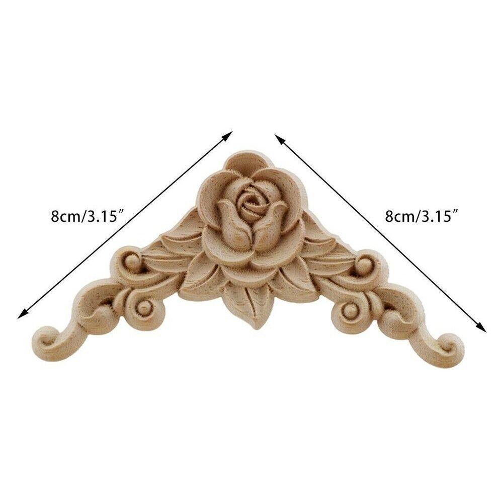 Furniture Parts Wooden Figurines Crafts Corner Appliques Frame Wood Carved Woodcarving Decorative
