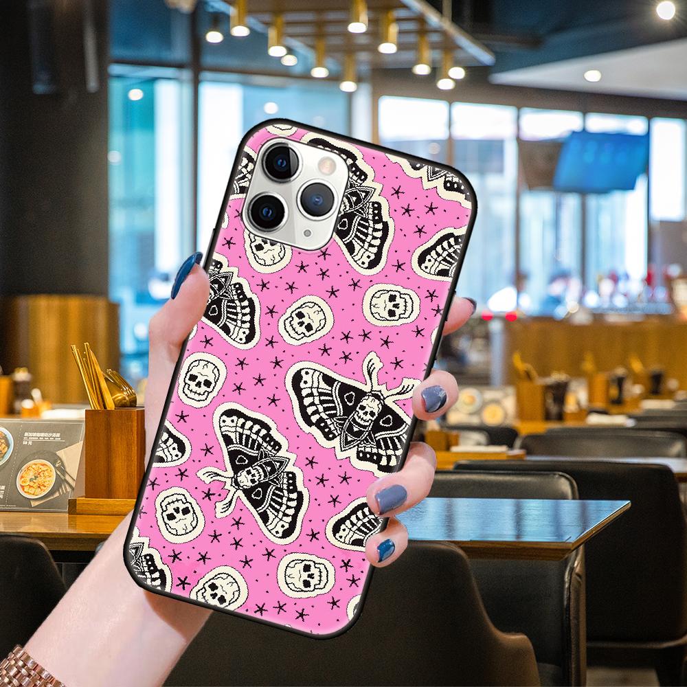 Чехол для телефона Apple IPhone 13 12 11 Mini Pro MAX SE X XS XR 8 7 6 S Plus черный чехол Hoesjes Art Prime Soft Goth Skeleton