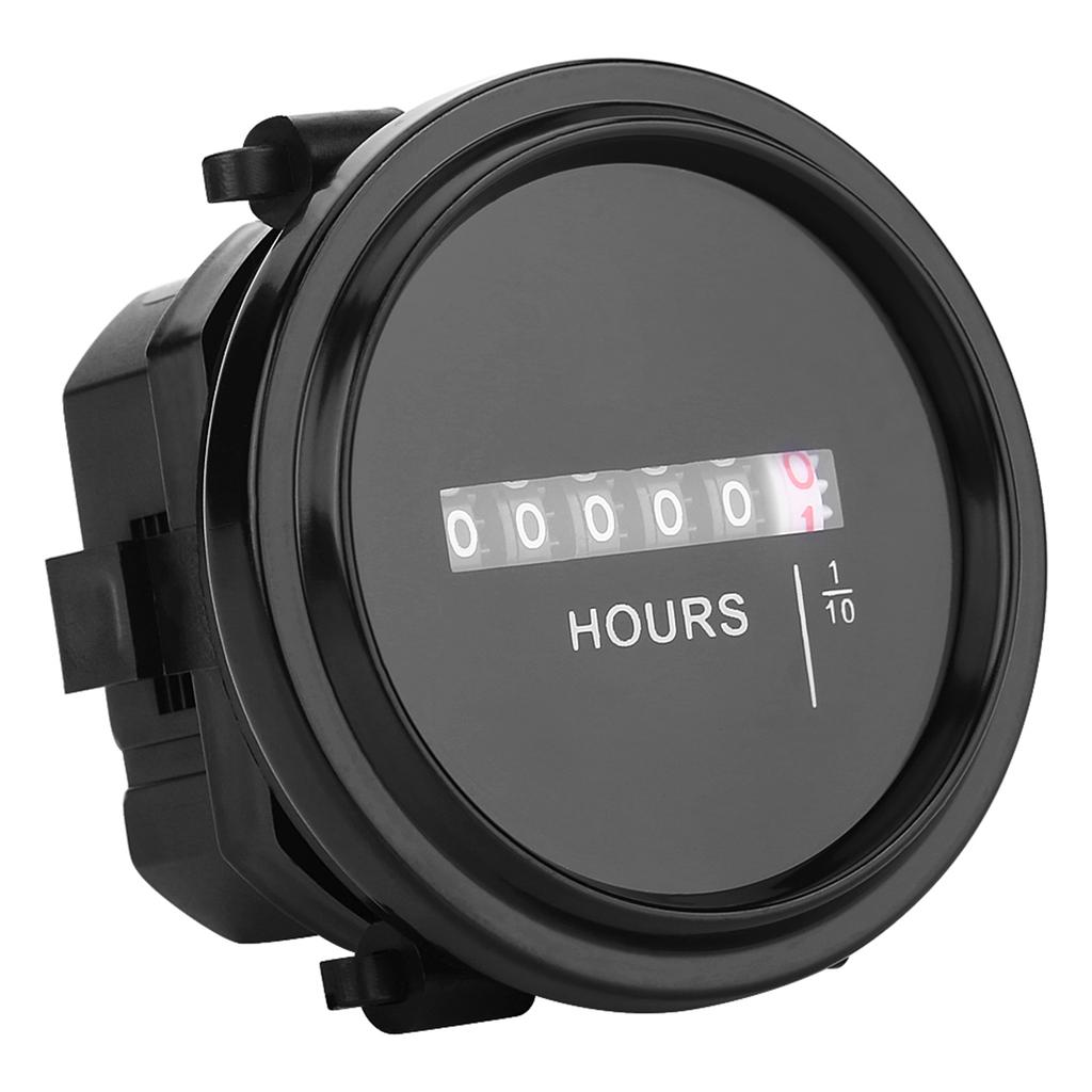 DC 8‑80V Round Mechanical Hour Meter Gauge Timer Hourmeter for Car Truck Boat Engine