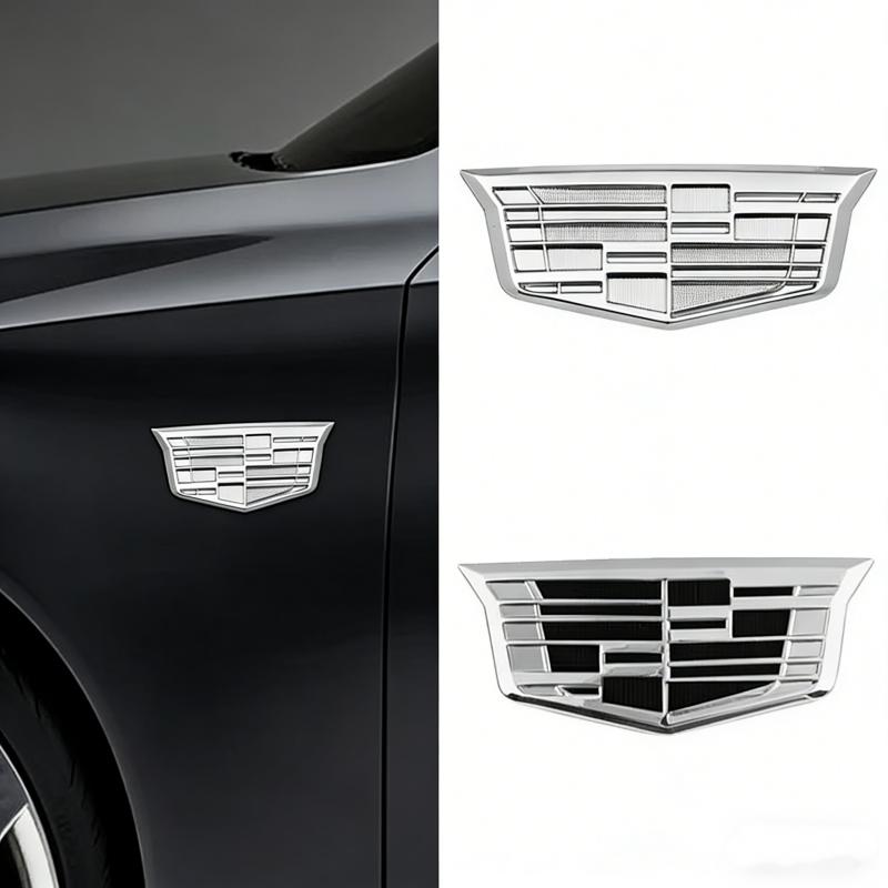 Metal Chrome Car Body Side Emblem Rear Trunk Decorative Badge for Cadillac ATS CTS CT5 CT6 XT5 XTS SRX STS BLS DTS Accessories QD1