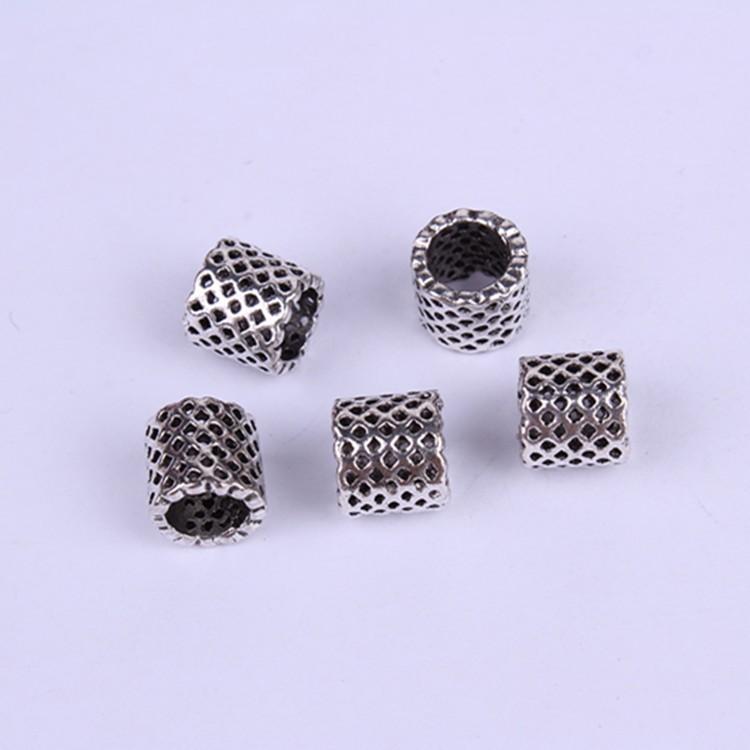 5pcs/bag Silver Metal Hair Rings Braid Dreadlocks Bead Hair Cuffs Dread Tube Charm Dreadlock for DIY Hair Accessaries