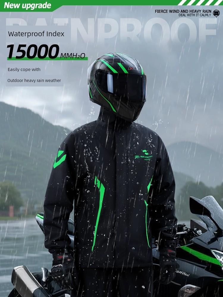 Zhengyu's New Motorcycle Raincoat Set for Men, Full-Body Waterproof, Split-Type Rain Poncho for Outdoor Riding
