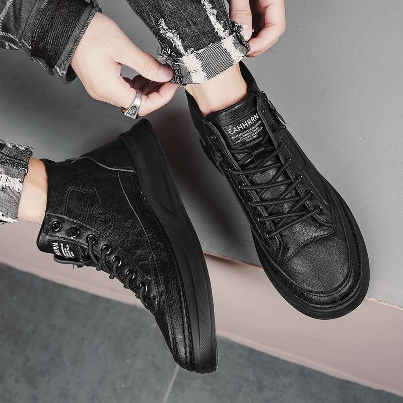 New Fashion Autumn And Winter Men's High Top Martin Boots Students Male Boys Trending Soft Sole Work Shoes Labor Protection Martin Sneakers