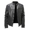 Мужская мотоциклетная кожаная куртка Slim Fit Short Coat Lape PU Jackets Autumn New Zip Stand Windproof Leather Coat