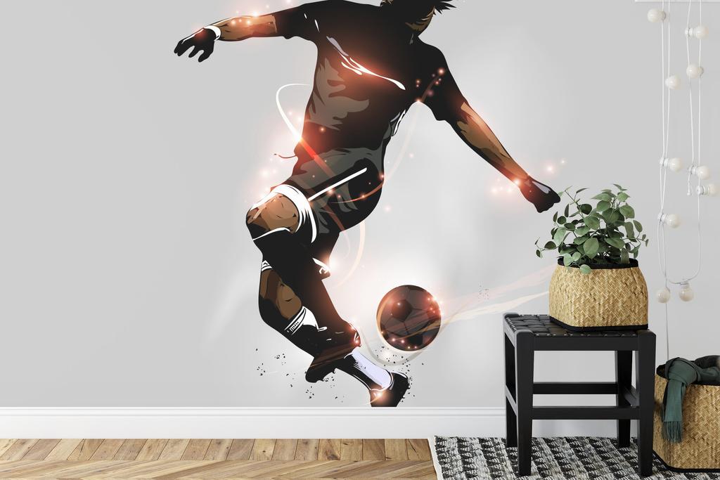 Photomural Abstract Soccer Player In Flight Washable Fleece 312x219