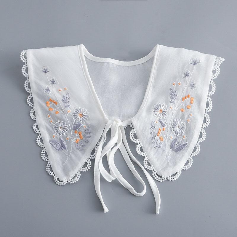 Fashion Scarf Fake Collar Shirt Women Detachable Collar Lace Neckline Women False Collar Tie White Faux Col Clothes Accessories