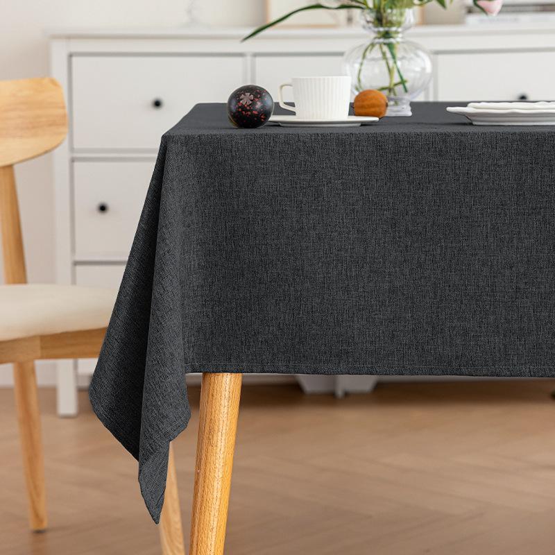 Rectangular Waterproof Oil Resistant Faux Linen Tablecloth Washable Kitchen Dining Room Furniture Cover Decor