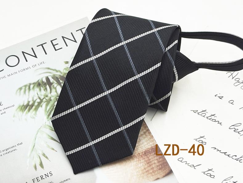 Мужской галстук на молнии с легкой затяжкой, без узла, полосатый, черный, 8 см