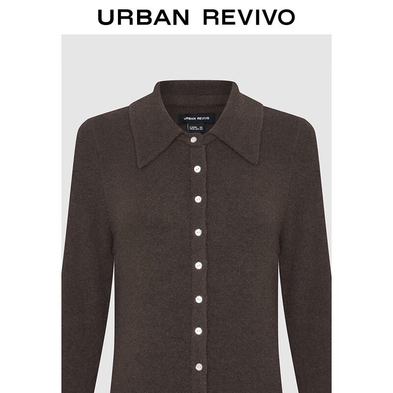 UR 2024 Winter Women's Contrast Button Lapel Knit Cardigan