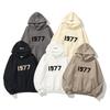 Unisex Oversized Hoodie With 1977 Letter Print Cotton Blend Streetwear Fall Casual Sweatshirt