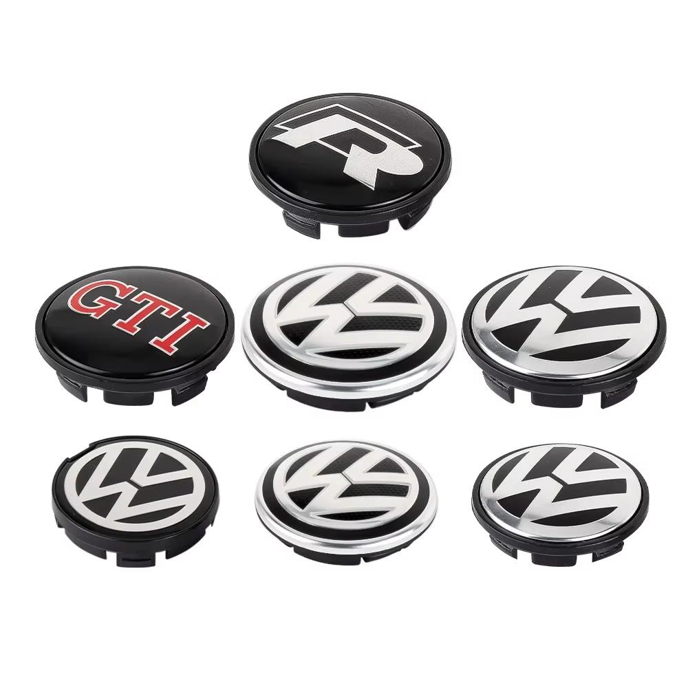 4PCS 55 65mm car wheel hub center cap badge hub cap suitable for Volkswagen Golf Sharan Passat Tiguan VW R GTI tire Accessories EG1