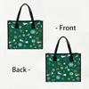Christmas Pattern Tote Bag Holiday Reindeer Snowflake Portable Handbag Fashion Daily Use Grocery Carry Bag Winter Themed Casual Shopping Bag