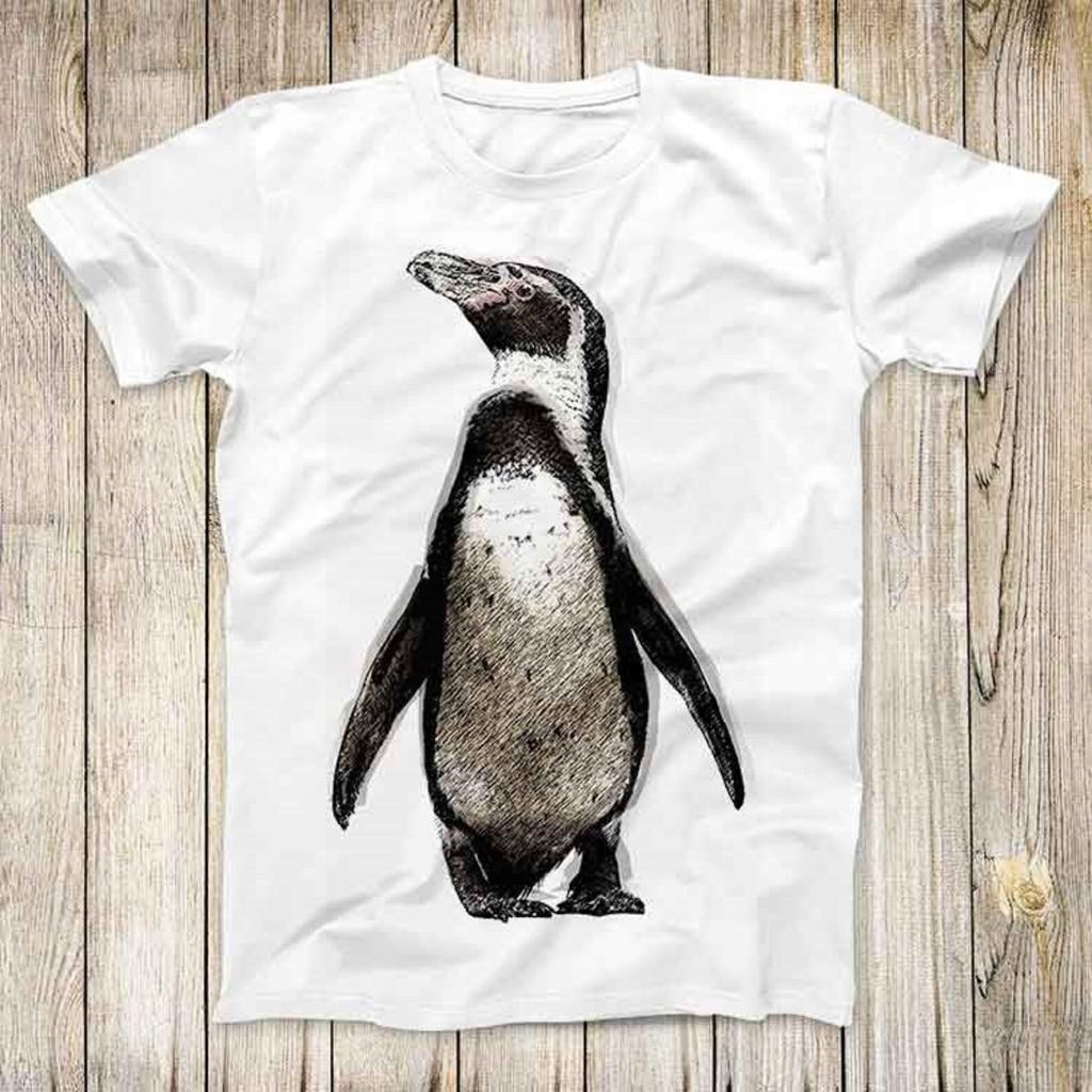 Penguin Draiwng Art Sketch Top Tee Best Cute Gift Mens Women Unisex T-Shirt 3074