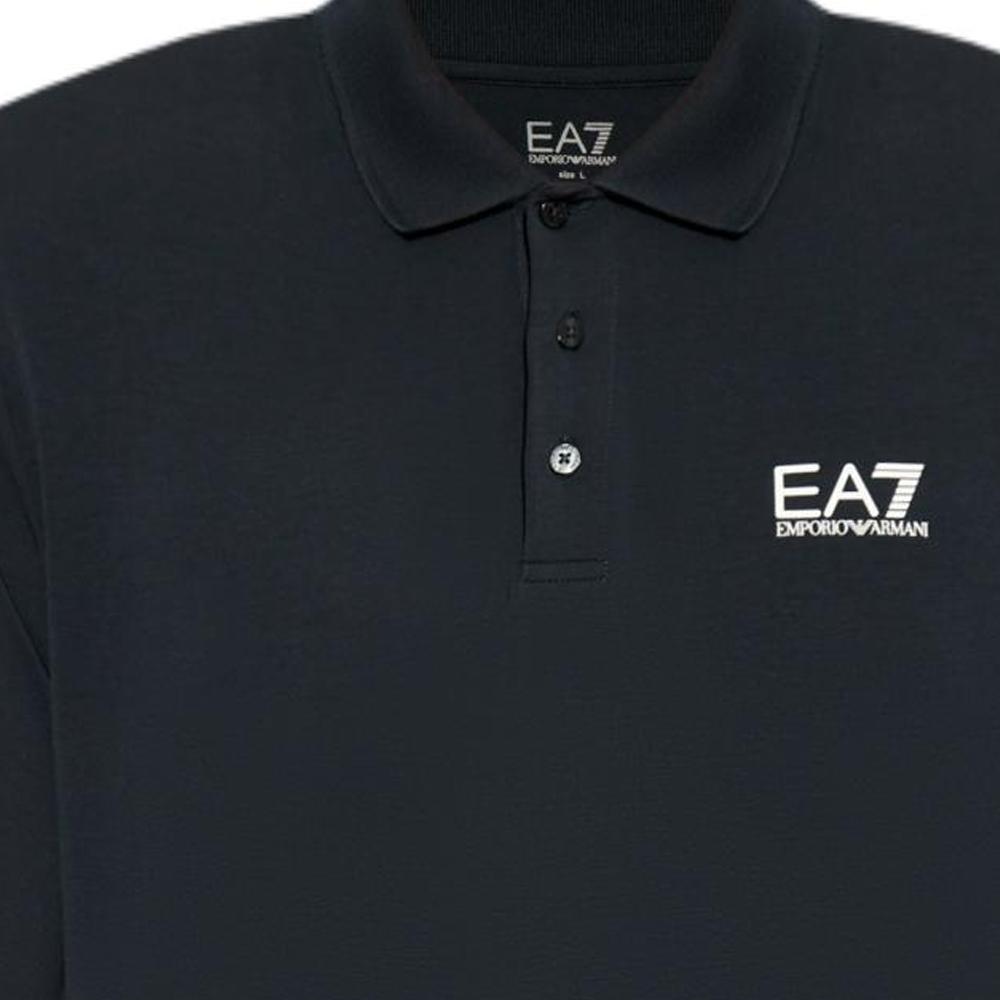 Emporio Armani Ea7 Однотонная футболка-поло с логотипом и длинным рукавом Мужские топы Синий 8NPF15-PJVQZ-1562
