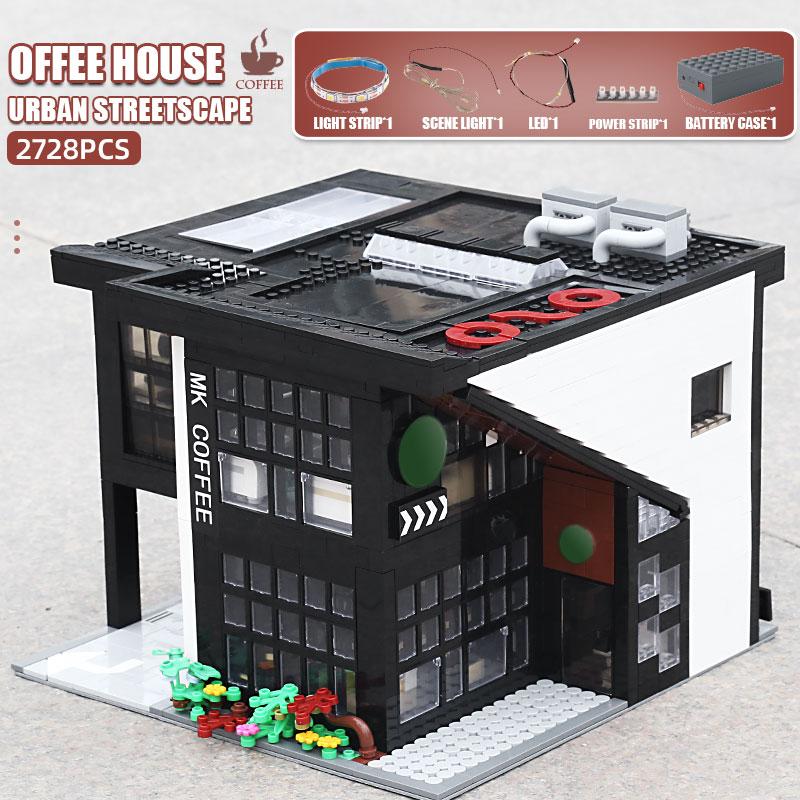 MOLD KING Street View Строительные блоки MOC-45635 СОВРЕМЕННОЕ КАФЕ Наборы моделей Сборные кирпичи Детские развивающие игрушки Подарки на день рождения